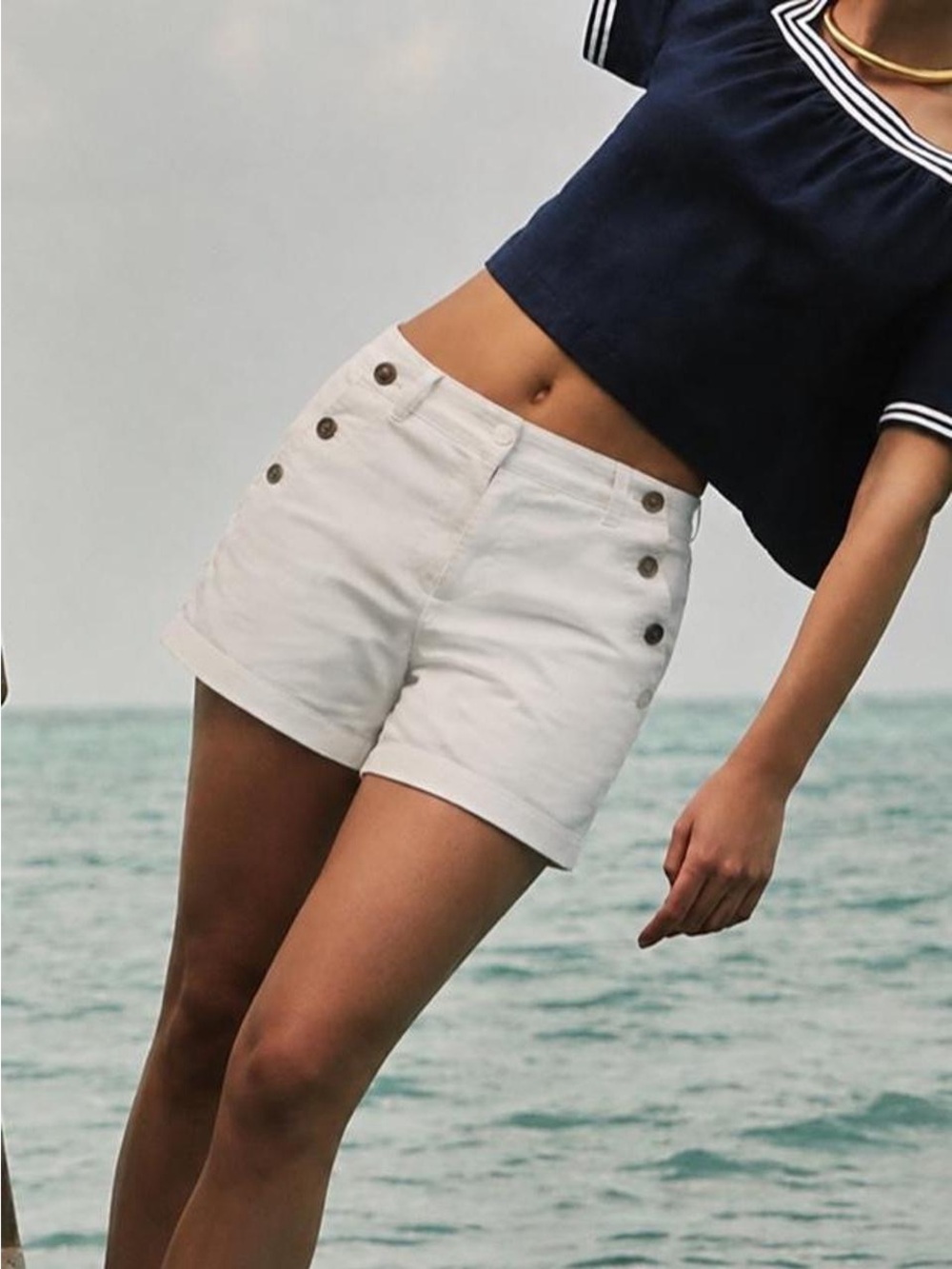 J. Crew Women’s Cream Sailor Button Shorts